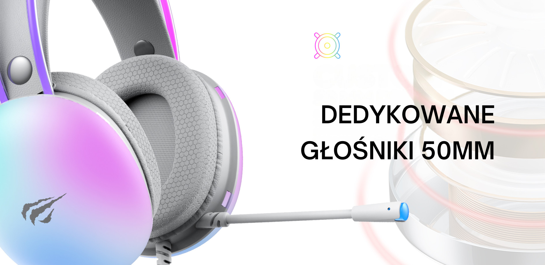 Słuchawki gamingowe Havit H2037d (biały) - zdjęcie 3