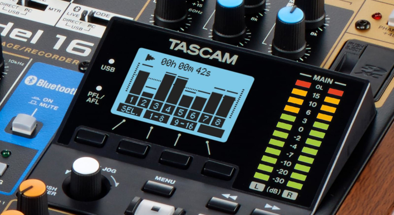 Tascam Model 16 - 14-kanałowy mikser analogowy z 16-ścieżkowym, cyfrowym rejestratorem - zdjęcie 7