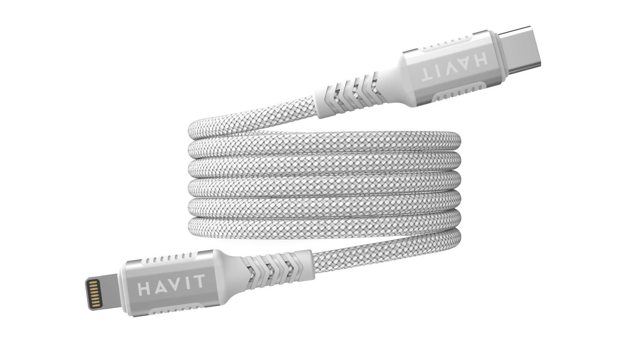 Kabel magnetyczny Havit Typ C-Lightning (biały) - zdjęcie 1