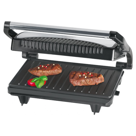 Grill elektryczny Clatronic MG 3519 (700W stołowy-zamykany, czarno-srebrny) - zdjęcie 1