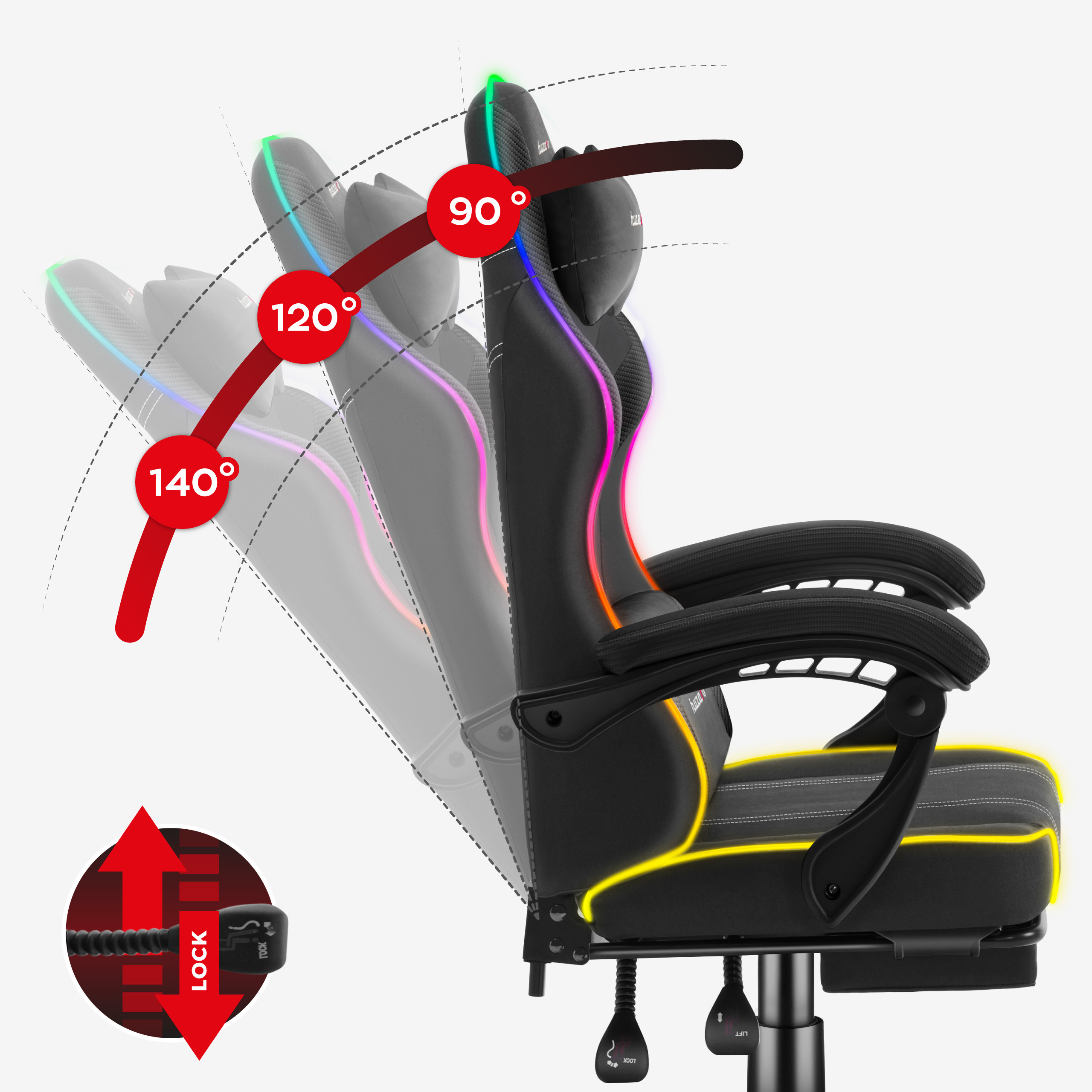 Fotel gamingowy Force 3.7 RGB Black - zdjęcie 1