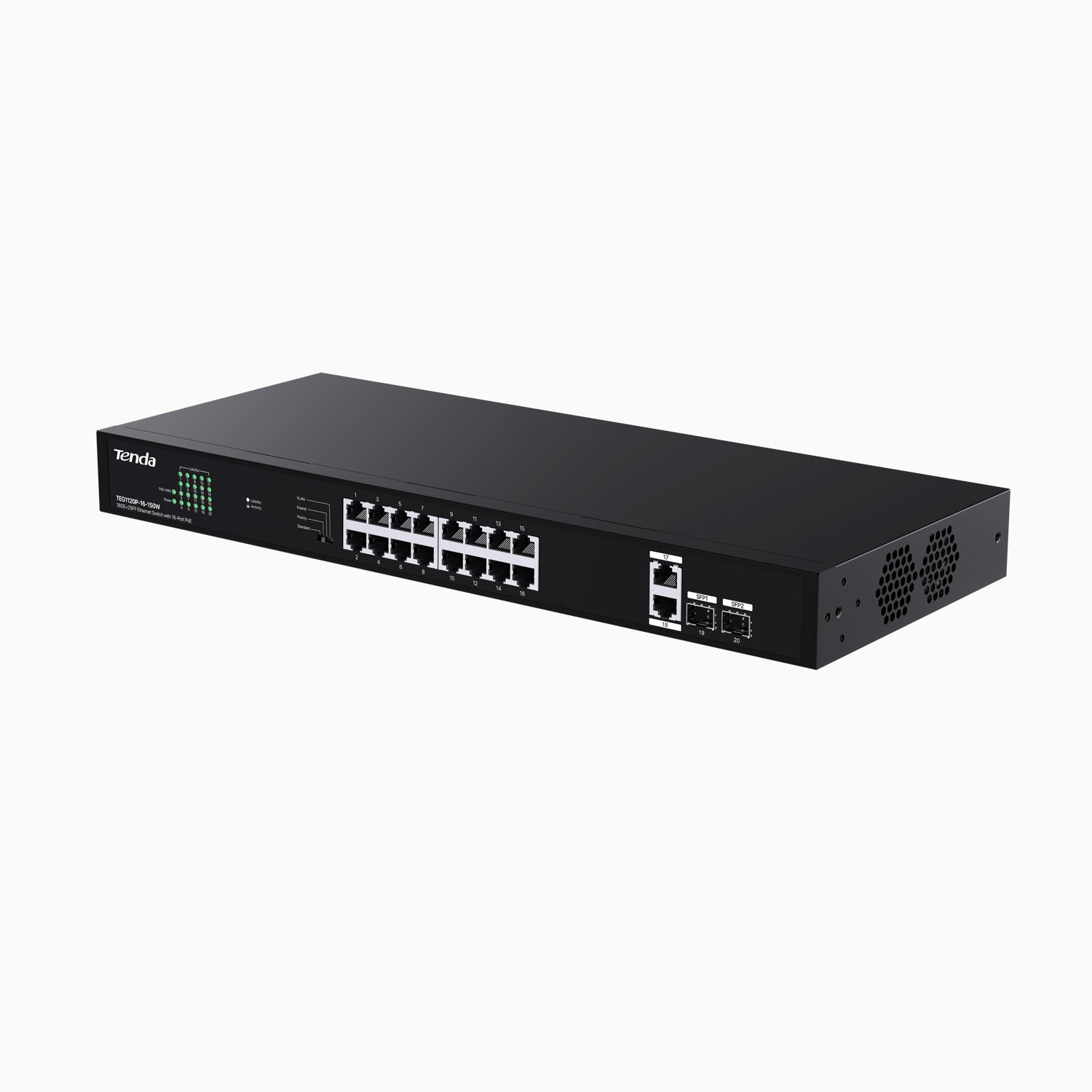 Switch Tenda TEG1120P-16-150W - zdjęcie 2