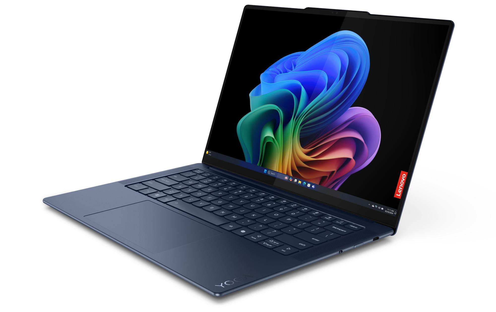 Lenovo Yoga Slim 7 14Q8X9 Snapdragon X Elite X1E-78-100 14,5"3K OLED Touch 90Hz 1000nit 32GB DDR5 SSD1TB Qualcomm Adreno 70Wh Win11 Cosmic Blue 2Y - zdjęcie 4