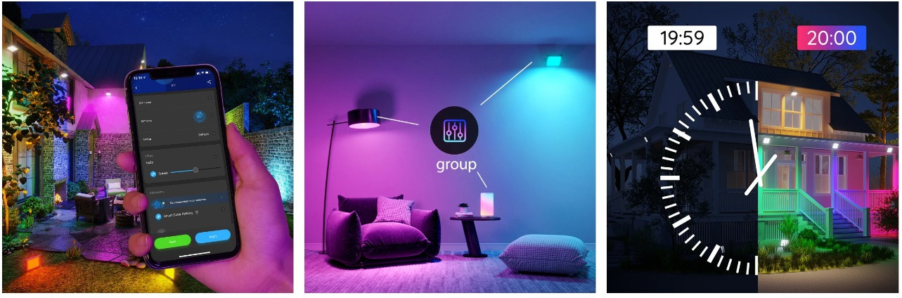 Govee H7060; Naświetlacze LED; RGBICWW, IP65, Bluetooth, Wi-Fi - zdjęcie 4