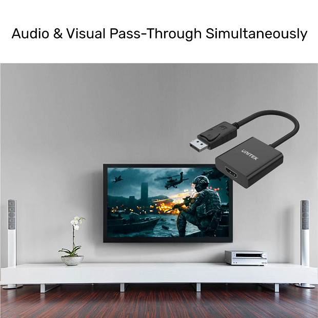 UNITEK ADAPTER DISPLAYPORT TO HDMI, Y-5118DA - zdjęcie 2