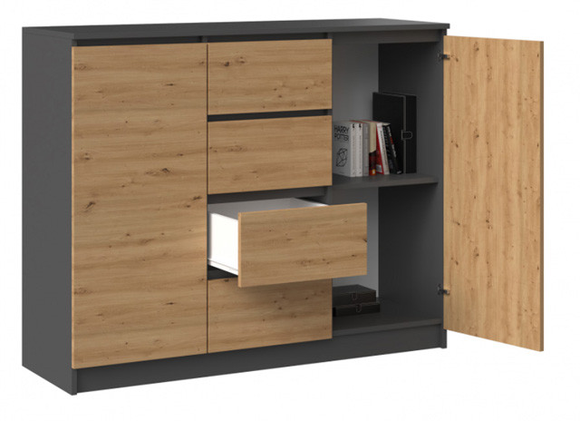 Komoda 2D4S 120x40xH97 antracyt/artisan - zdjęcie 2