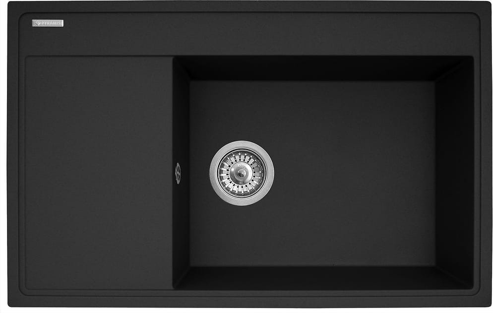 Zestaw - Zlewozmywak PYRAMIS CAMEA (79x50) 1B 1D R + Bateria IDEA Black Edition - 070168502BE - Volcano - zdjęcie 1