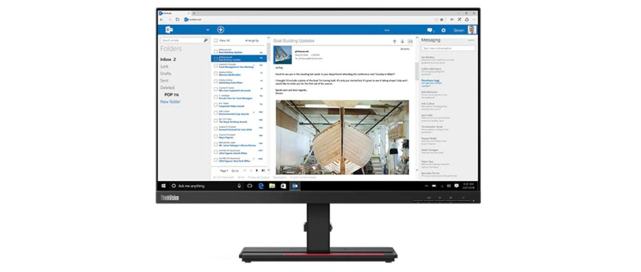 Lenovo ThinkVision P24h-2L 23.8"2K IPS 60Hz 300nits AG HDMI, DP USB Raven Black - zdjęcie 1