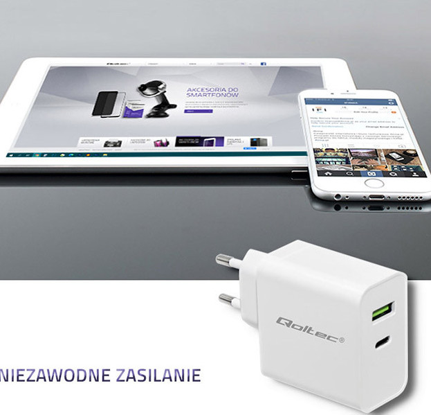QOLTEC ŁADOWARKA SIECIOWA 42W | 5-20V | 2.4-3A - zdjęcie 1