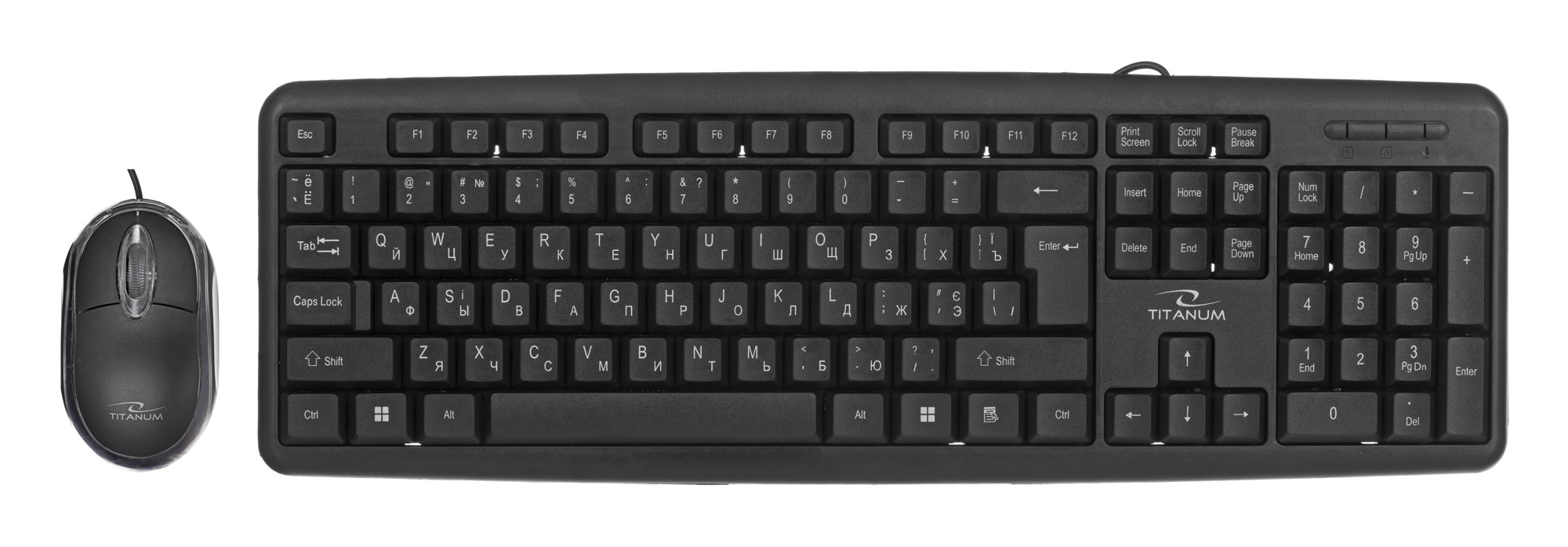 TITANUM PRZEWODOWA KLAWIATURA + MYSZ TK106 USB - zdjęcie 1