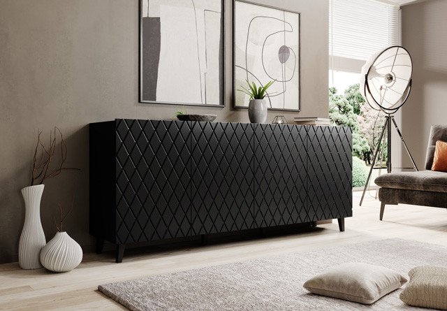 Komoda ASTI 200x42x82 czarny mat - zdjęcie 1