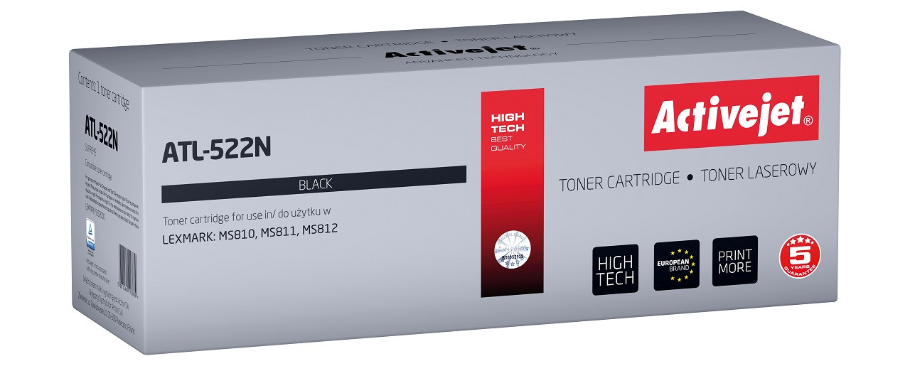 Activejet ATL-522N Toner do drukarek Lexmark; Zamiennik Lexmark 52D2000; Supreme; 6000 stron; czarny - zdjęcie 6
