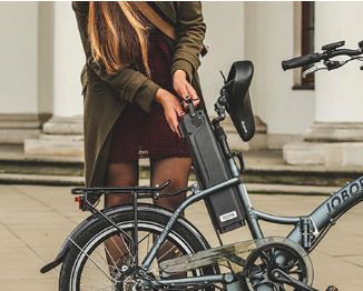 JOBOBIKE Sam - Składany Rower Elektryczny Miejski Dla Seniora 250W Szary - zdjęcie 8