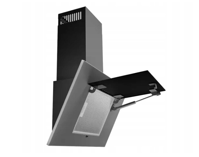 Okap AKPO WK-4 NERO 2.0 60 SZARY/CZARNE SZKŁO T300 Liniowy LED/Siłownik - zdjęcie 2