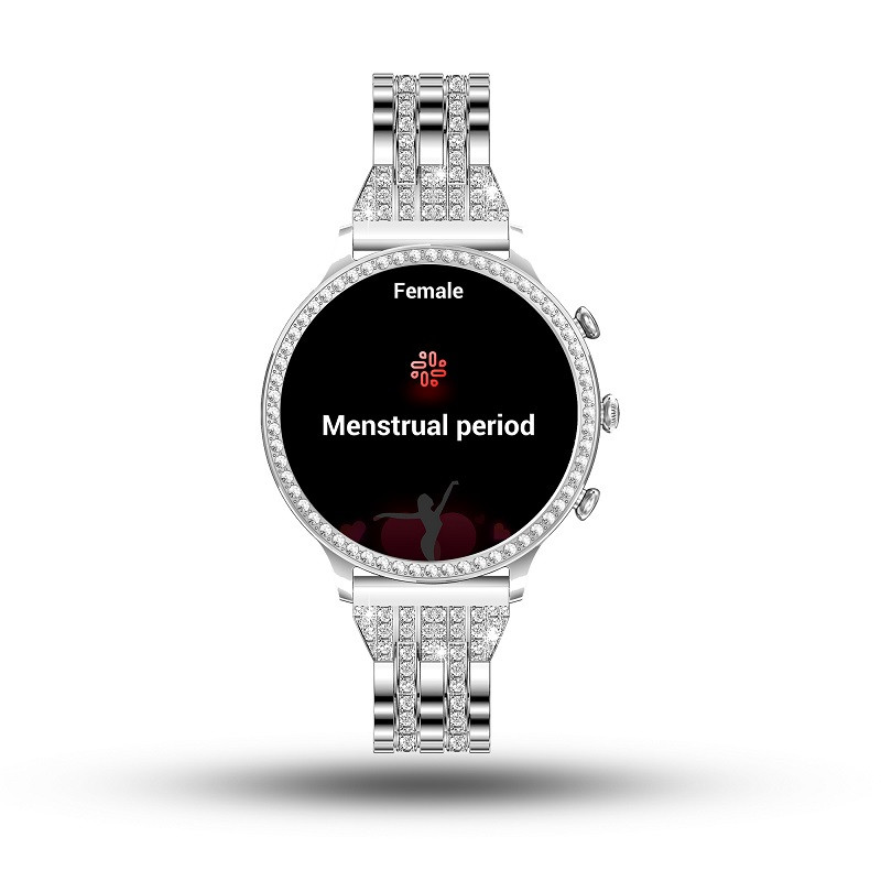 Smartwatch damski Manta Diamond Lusso srebrny + bransoletka YES - zdjęcie 14