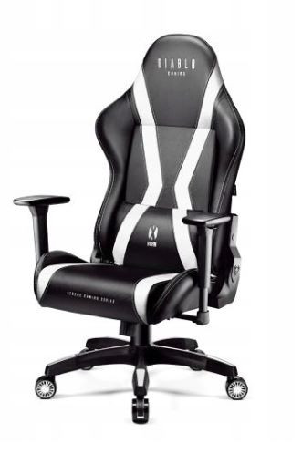 Fotel gamingowy DIABLO X-HORN 2.0 normal fotel czarno-biały - zdjęcie 3