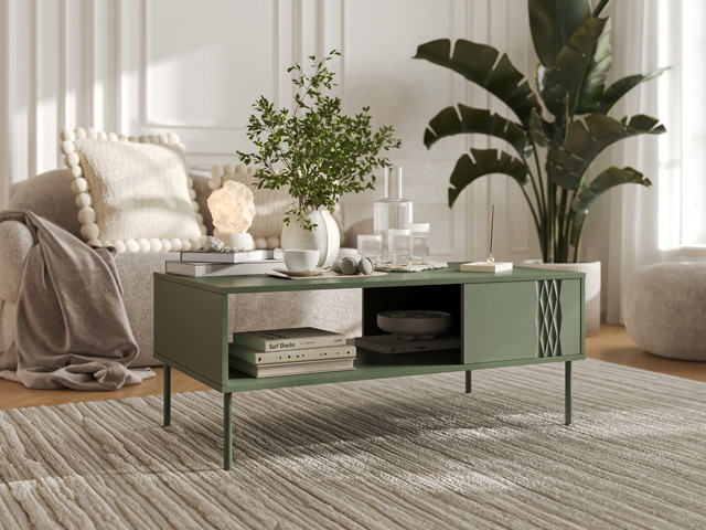 Ława/stolik TRESSE 110x60x40 zieleń mat - zdjęcie 1
