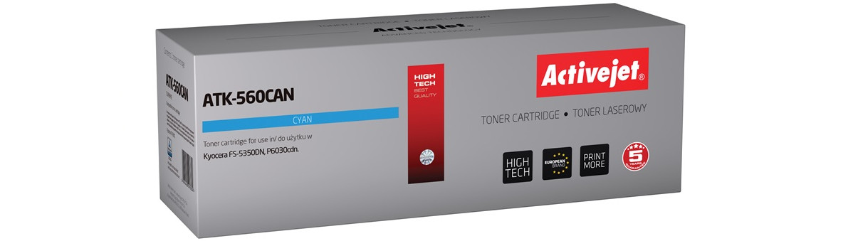 Activejet ATK-560CAN Toner do drukarki Kyocera, Zamiennik Kyocera TK-560C; Premium; 10000 stron; błękitny. - zdjęcie 6