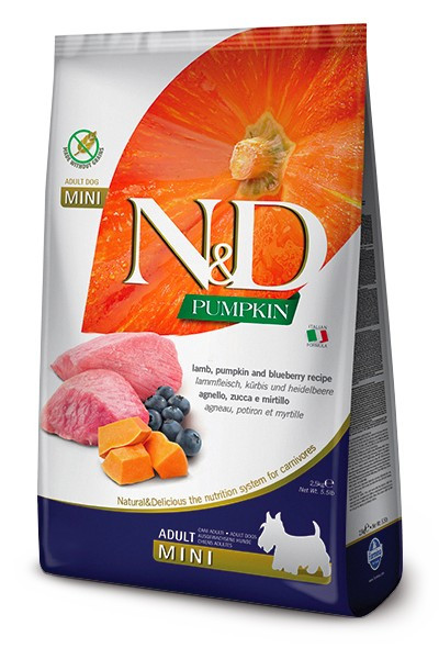 FARMINA N&D Pumpkin Lamb & Blueberry Adult Mini - sucha karma dla psa - 2,5 kg - zdjęcie 1