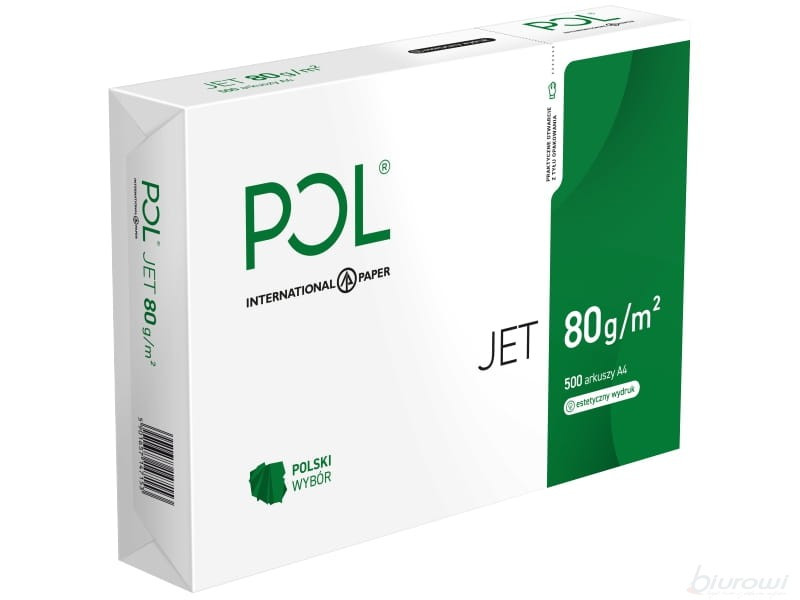 Papier xero ksero biurowy POLJET 9938A80 (A4; 80g/m2; 500 szt. arkuszy; papier biały, matowy) - zdjęcie 1