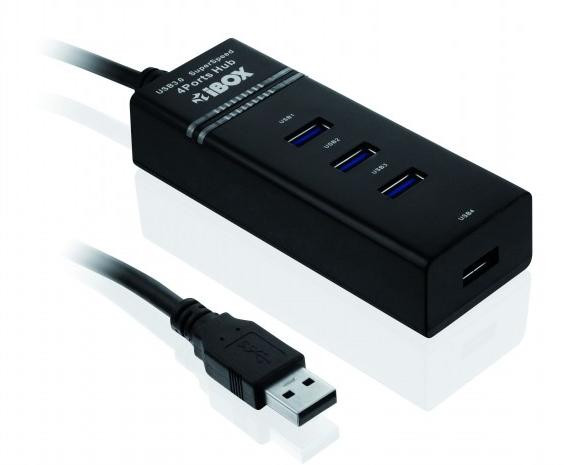 Hub I-box USB 3.0 Czarny 4-porty - zdjęcie 1