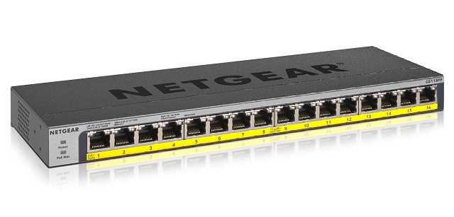 Switch Netgear GS116PP-100EUS 16p PoE 183W (PoE+: 16p) Unmanaged Gigabit - zdjęcie 1