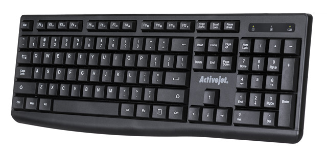 Activejet K-3803SW Klawiatura bezprzewodowa zasilanie baterią 1x 1,5V AAA czarna - zdjęcie 2