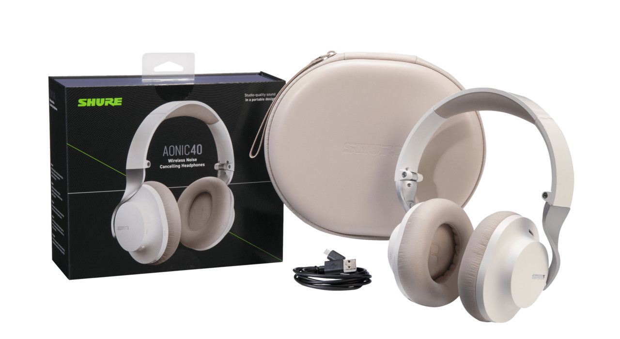 Shure SBH1DYWH1-EFS - Profesjonalne słuchawki bezprzewodowe AONIC 40 z systemem ANC (białe) - zdjęcie 6
