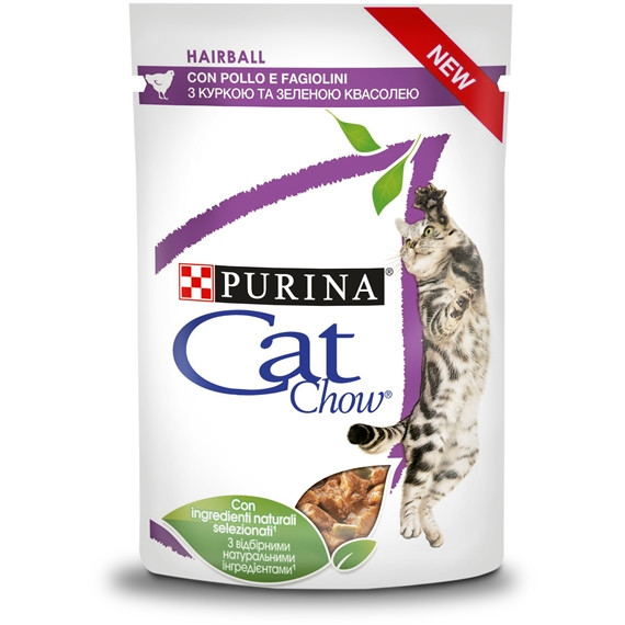 Purina Cat Chow Hairball z kurczakiem i zieloną fasolką w sosie - mokra karma dla kota - 85 g - zdjęcie 1