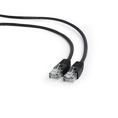 Gembird patchcord rj45, kat. 5e, utp, 5m, czarny pp12-5m/bk - zdjęcie 1