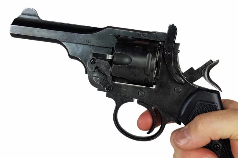 Rewolwer WEBLEY MKVI .455 Police kal.5,5 mm Diabolo łuski 6-strzał. lufa 4" CO2 Battlefield Ekp do17J - zdjęcie 1
