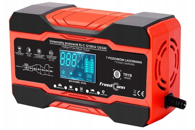 Prostownik akumulatorowy RJ Tianye RJ-C 121001A 12V, 10A /24V 5A - zdjęcie 3