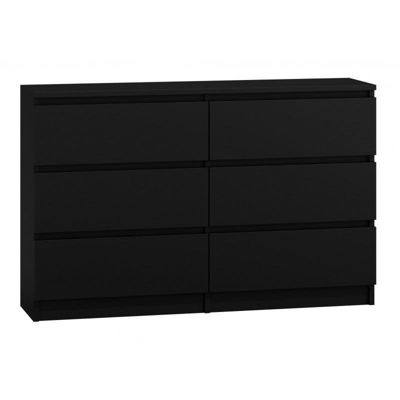 M6 MALWA KOMODA 120CM 6 SZUFLAD CZARNY - zdjęcie 2