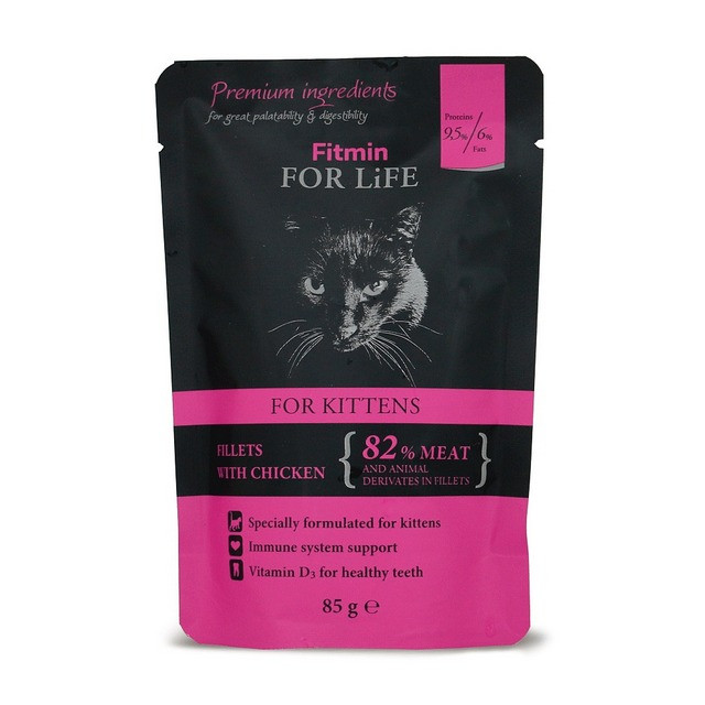 Fitmin For Life z kurczakiem w sosie - mokra karma dla kociąt - 85 g - zdjęcie 1