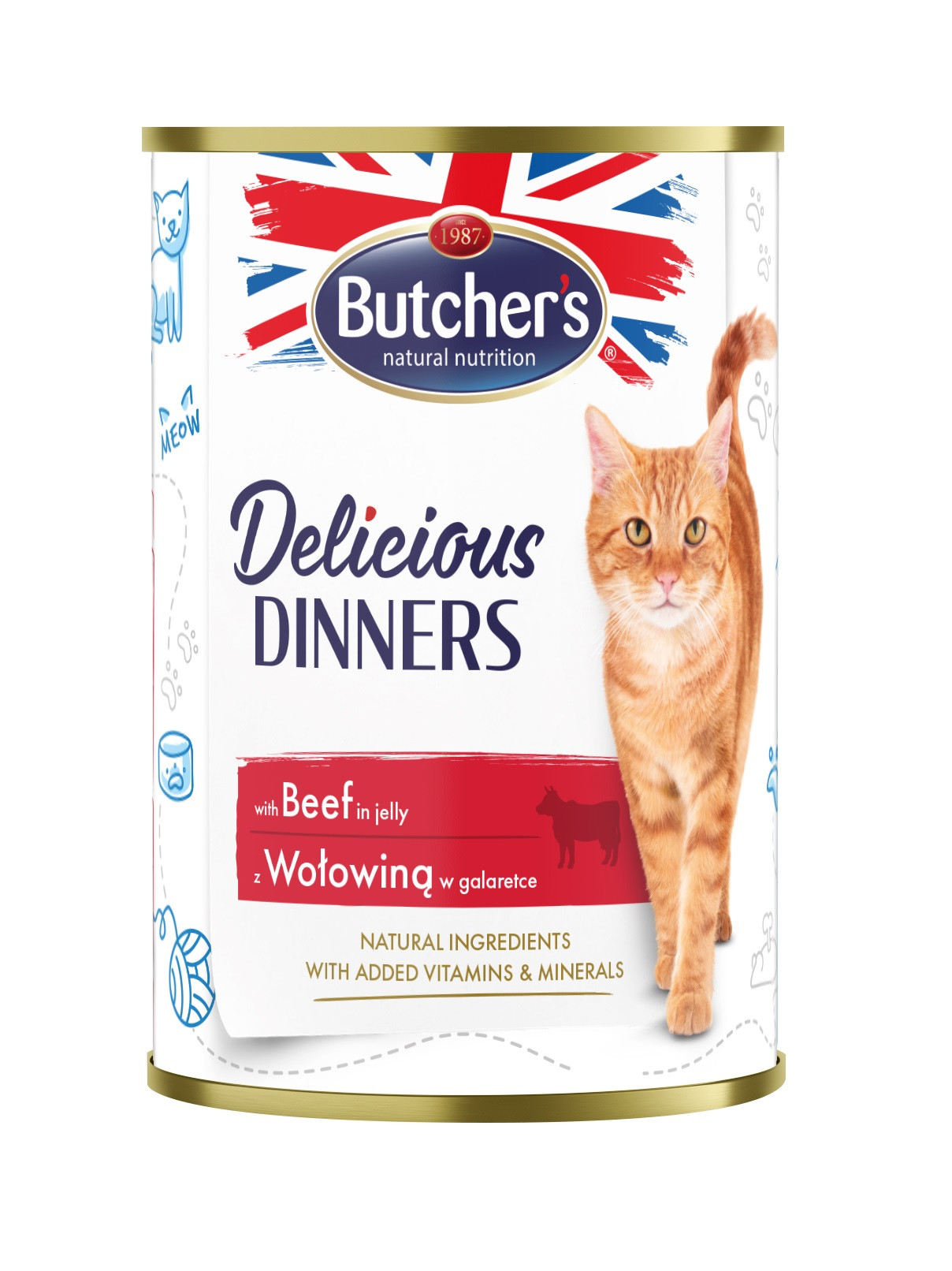 BUTCHER'S Delicious Dinners Kawałki z wołowiną w galaretce - mokra karma dla kota - 400 g - zdjęcie 1