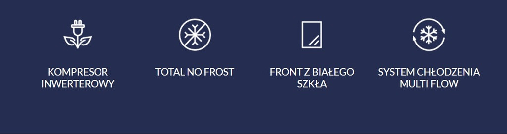 Lodówka z zamrażalnikiem dolnym Multi Door Full No Frost MPM-434-SBF-08 białe szkło - zdjęcie 4