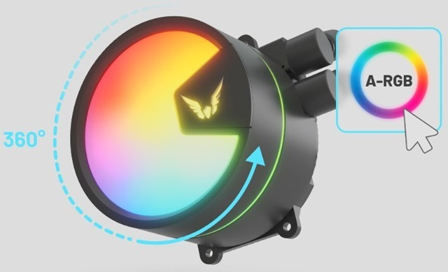 Chłodzenie wodne Valkyrie Dragonfang 240 ARGB (VK-AIODR240B) - zdjęcie 6