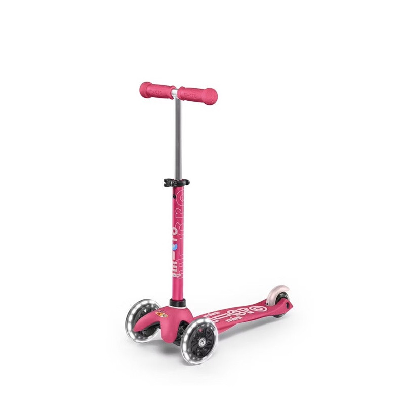 Micro Hulajnoga Mini 3w1 Deluxe Plus LED pink - zdjęcie 2
