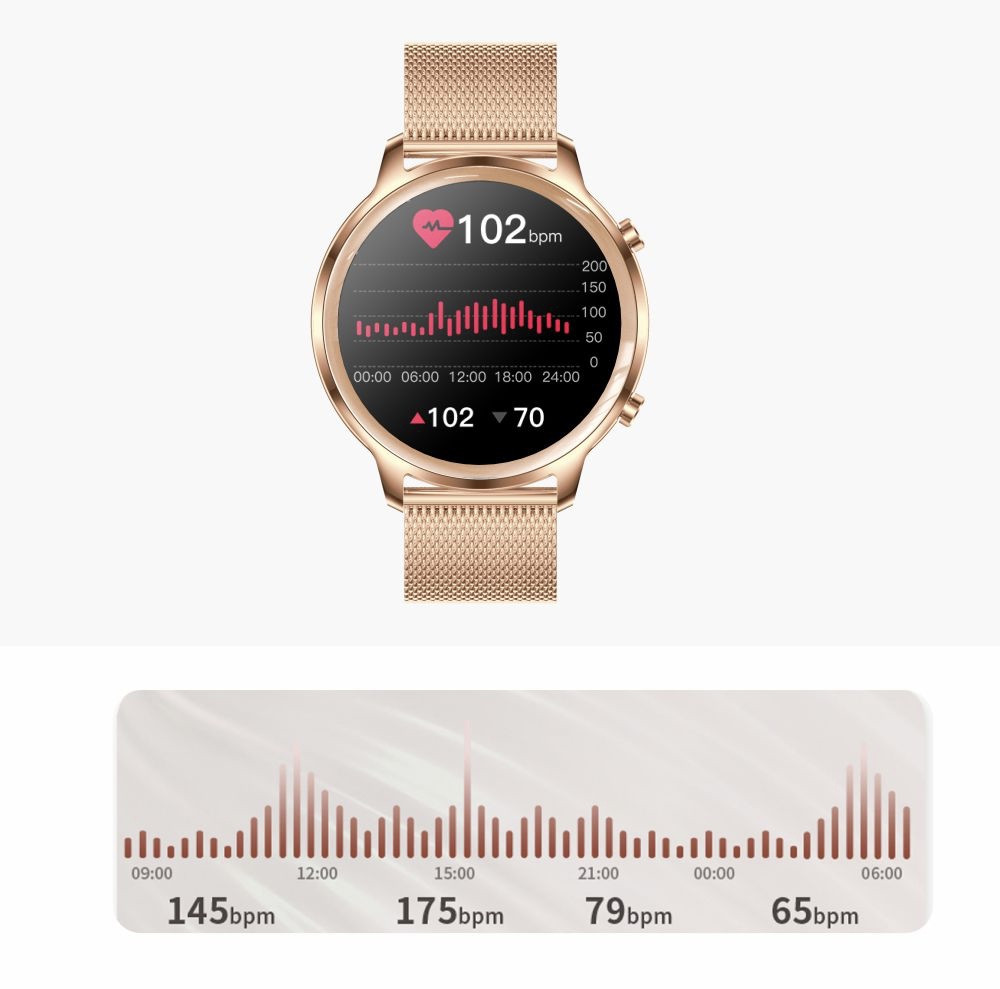 Smartwatch damski Manta Kelly złoty stalowy - zdjęcie 6