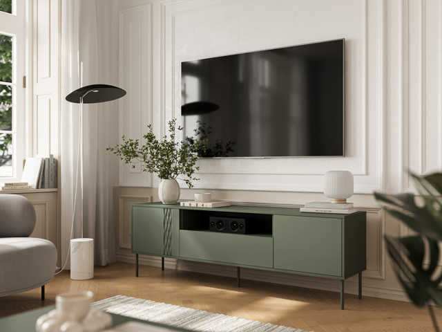 Szafka RTV EF TRESSE 180x40x54,5 zieleń mat - zdjęcie 1