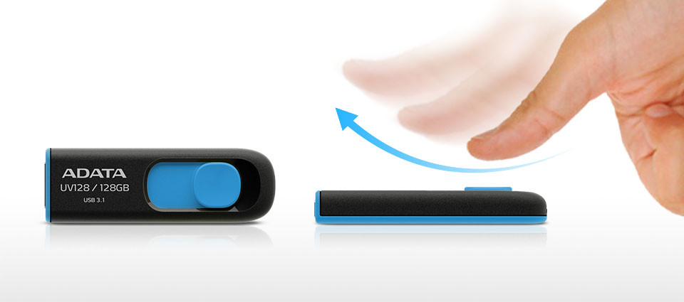ADATA DashDrive UV128 128GB USB3.0 Black-Blue - zdjęcie 3