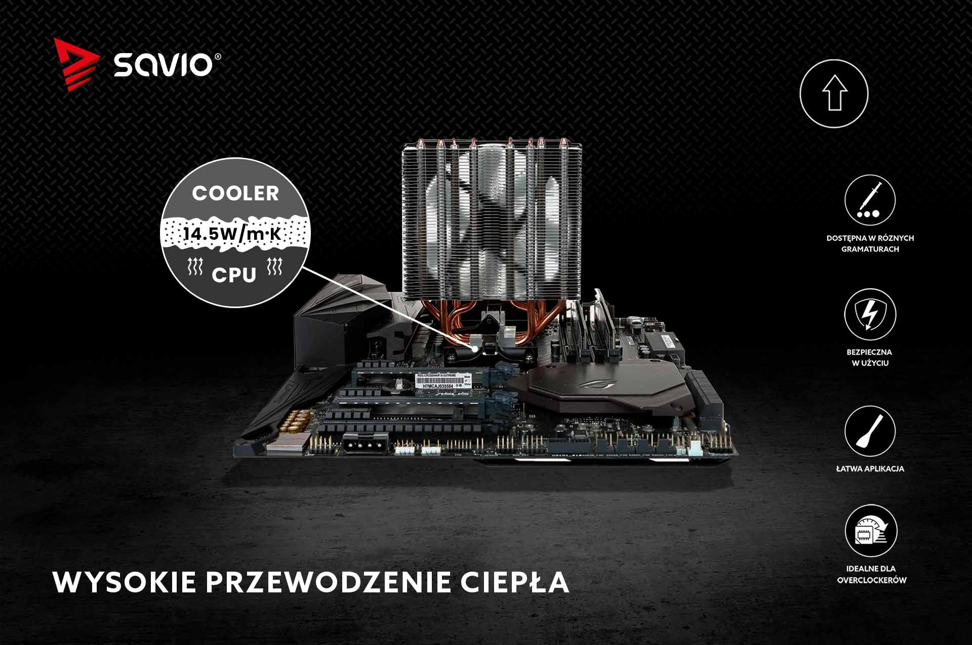 SAVIO PASTA TERMOPRZEWODZĄCA 14,5W/MK, 1G, TG-04 - zdjęcie 2