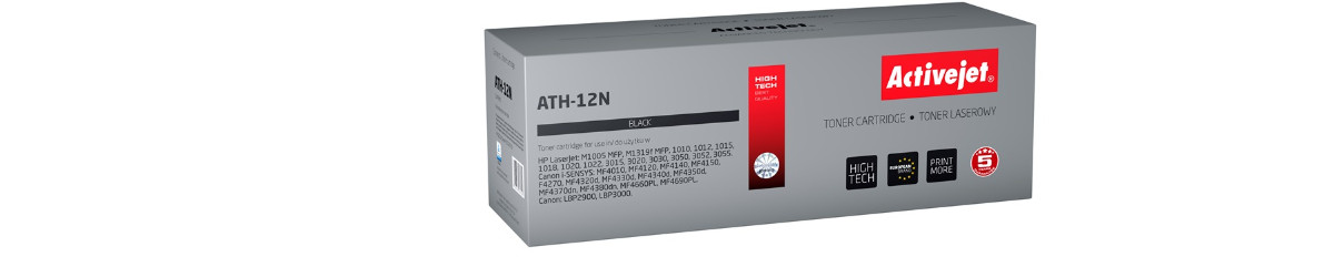 Activejet ATH-12N Toner do drukarek HP, Canon, Zamiennik HP 12A Q2612A, Canon FX-10, CRG-703; Supreme; 2300 stron; czarny. - zdjęcie 6