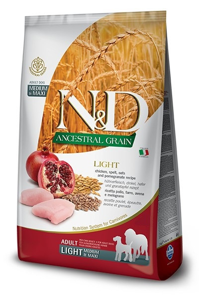 FARMINA N&D Ancestral Grain Chicken & Pomegranate Light Medium & Maxi - sucha karma dla psa - 12kg - zdjęcie 1