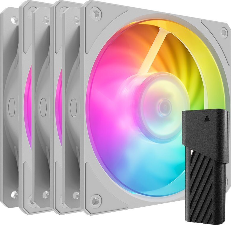 COOLER MASTER WENTYLATOR Mobius 120P ARGB White 3-Pack Fan Kit - zdjęcie 1