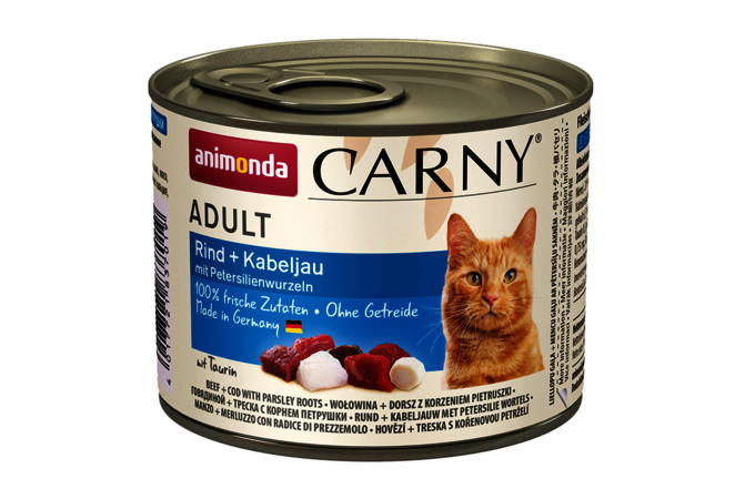 ANIMONDA Carny Adult Wołowina, dorsz i pietruszka - mokra karma dla kota - 200g - zdjęcie 1