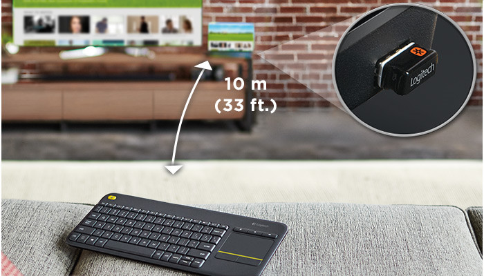 Klawiatura Logitech K400 plus bezprzewodowa, czarna - zdjęcie 3