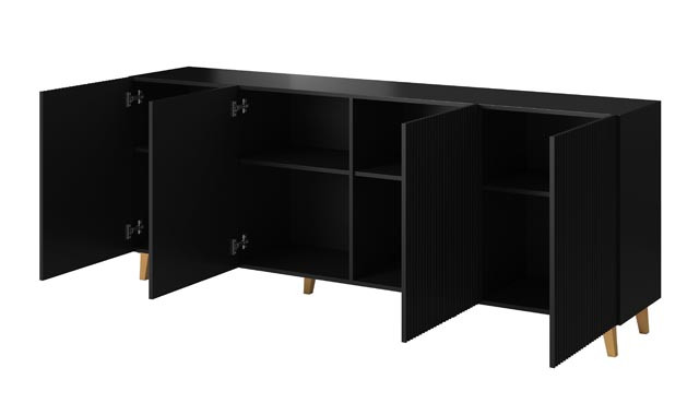 Komoda PAFOS 200x40x82 czarny mat - zdjęcie 1