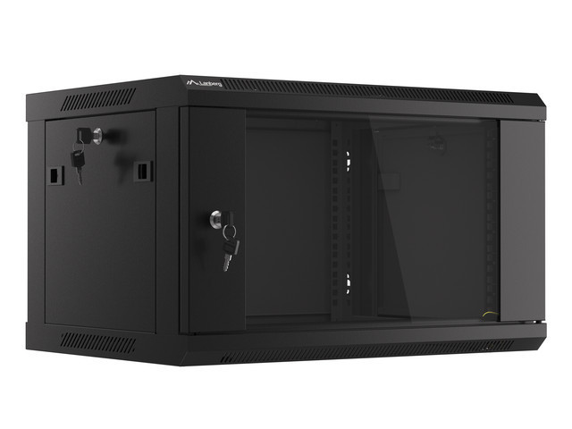 Lanberg szafa wisząca 19" 6u 600x450 czarna wf01-6406-10b - zdjęcie 1