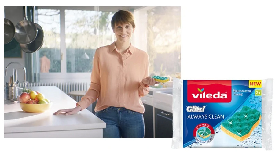 Zmywak wiskozowy Vileda Glitzi Always Clean 2 szt. - zdjęcie 1